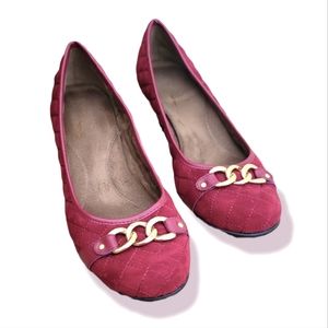 EUC| Aerosoles Burgandy Suede Heels 9